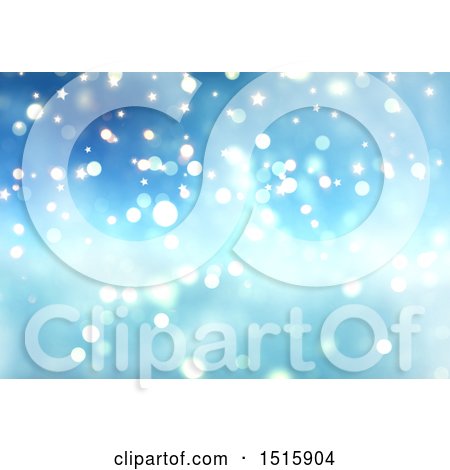 Clipart of a Christmas Background of Flares on Blue - Royalty Free Illustration by KJ Pargeter