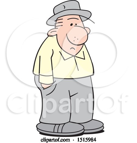 Clipart of a Cartoon Lonely Old Man - Royalty Free Vector Illustration by Johnny Sajem