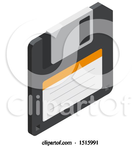 Clipart of a 3d Isometric Floppy Disk Icon - Royalty Free Vector Illustration by beboy