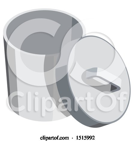 Clipart of a 3d Isometric Trash Bin Icon - Royalty Free Vector Illustration by beboy
