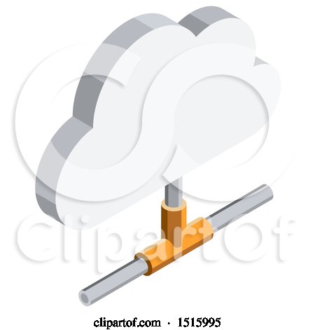 Clipart of a 3d Isometric Cloud Icon - Royalty Free Vector Illustration by beboy