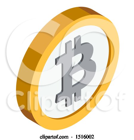 Clipart of a 3d Isometric Bitcoin Financial Icon - Royalty Free Vector Illustration by beboy