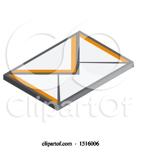 Clipart of a Mail Envelope Icon - Royalty Free Vector Illustration by beboy
