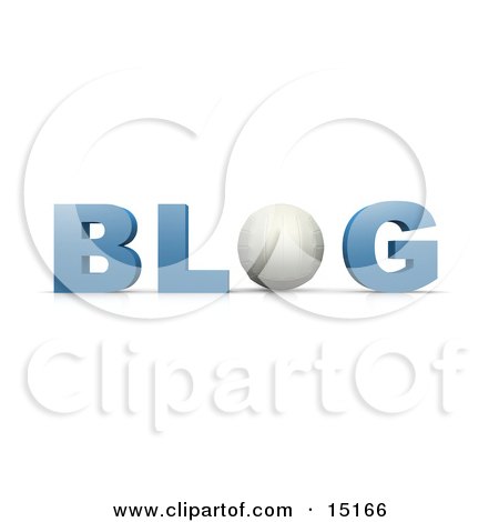 White Volleyball Forming The Letter O In The Word Blog For An Internet Golfing Blog Clipart Illustration by 3poD