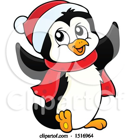 Clipart of a Christmas Penguin Tag or Label with Text Space - Royalty Free  Vector Illustration by visekart #1437262