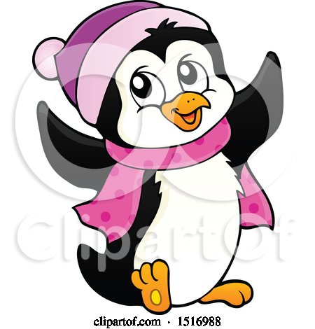 Clipart of a Winter Penguin - Royalty Free Vector Illustration by visekart