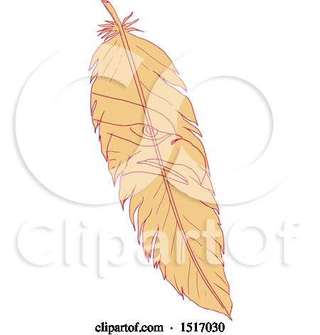 Clipart of a Sea Eagle Head on a Feather - Royalty Free Vector Illustration by patrimonio