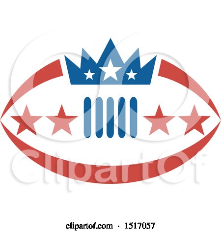 Clipart of a Crown and Stars on an American Football - Royalty Free Vector Illustration by patrimonio