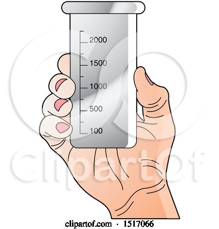 Clipart of a Hand Holding a Beaker - Royalty Free Vector Illustration by Lal Perera