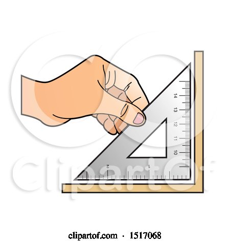 Clipart of a Hand Holding a Set Square - Royalty Free Vector Illustration by Lal Perera