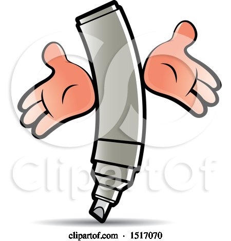 Clipart of a Marker Mascot - Royalty Free Vector Illustration by Lal Perera