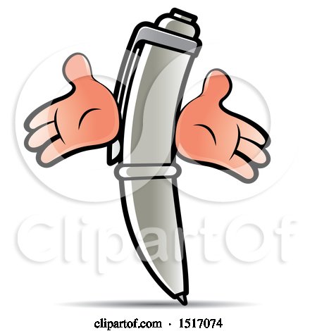 Clipart of a Pen Mascot - Royalty Free Vector Illustration by Lal Perera