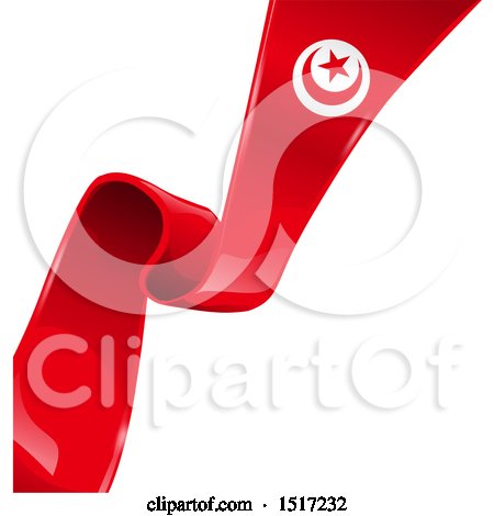 Clipart of a Tunisia Ribbon Banner Flag - Royalty Free Vector Illustration by Domenico Condello