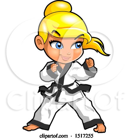 Blond Karate Girl in a Fighting Stance Posters, Art Prints by ...