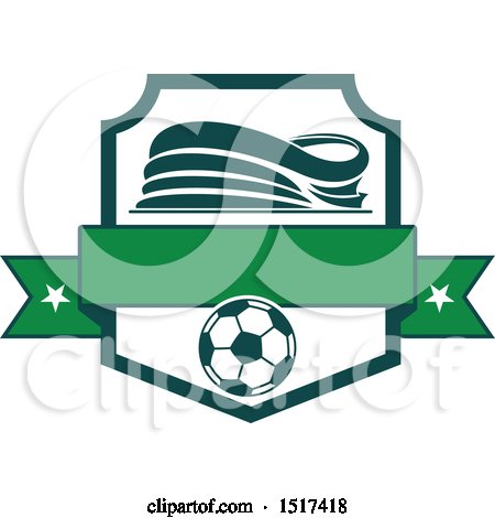 Clipart of a Green and White Soccer Stadium Design - Royalty Free Vector Illustration by Vector Tradition SM
