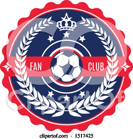 Clipart of a Red White and Blue Soccer Fan Club Design - Royalty Free Vector Illustration by Vector Tradition SM