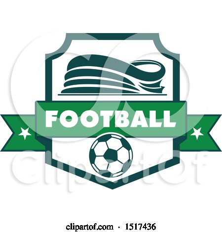 Clipart of a Green and White Soccer Stadium Design - Royalty Free Vector Illustration by Vector Tradition SM
