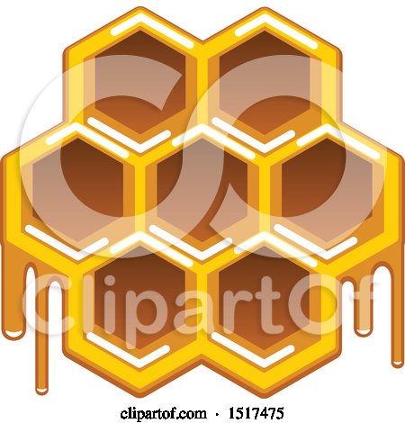 Clipart of a Dripping Honeycomb - Royalty Free Vector Illustration by Vector Tradition SM