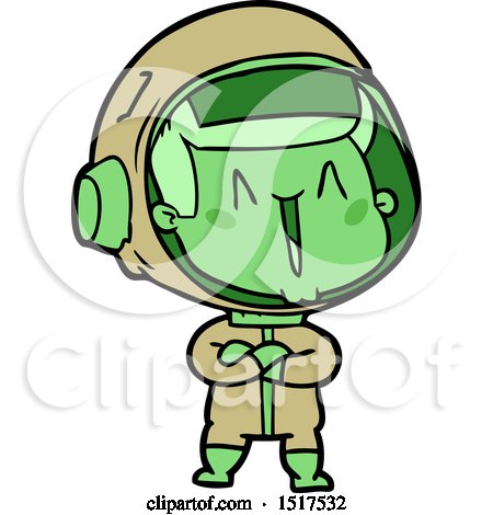 Happy Cartoon Astronaut by lineartestpilot