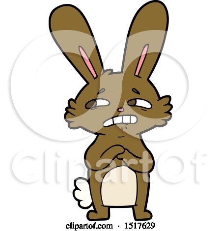 Cartoon Anxious Rabbit by lineartestpilot