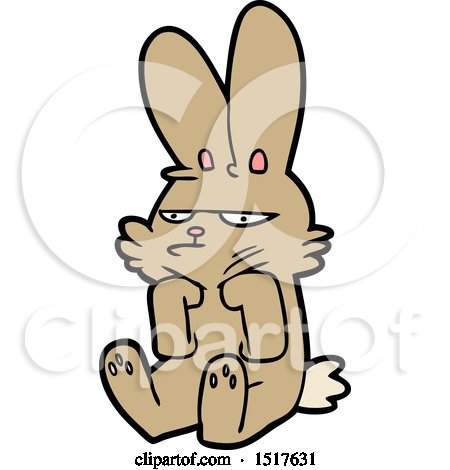 Cartoon Grumpy Rabbit by lineartestpilot