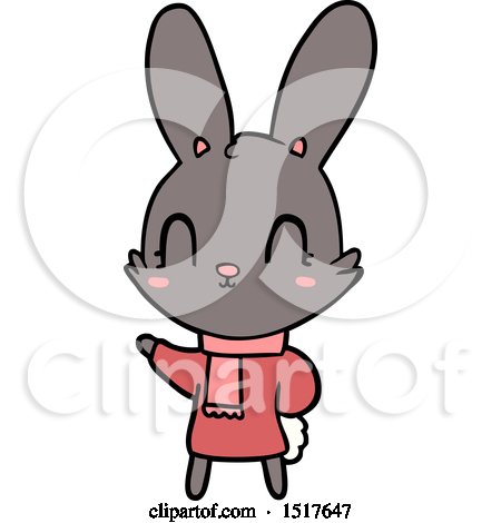 Cute Cartoon Rabbit Wearing Clothes by lineartestpilot