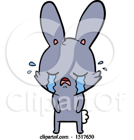 Cute Cartoon Rabbit Crying by lineartestpilot
