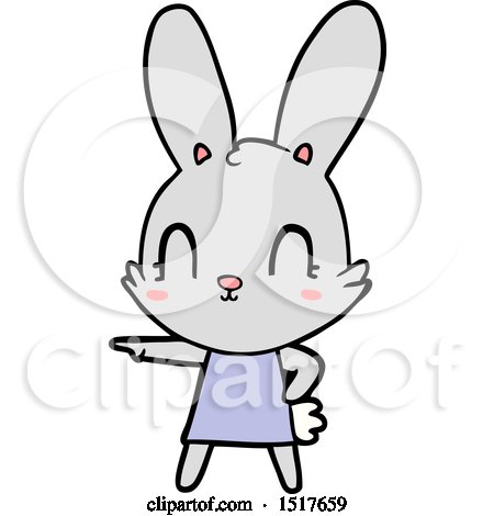 Cute Cartoon Rabbit in Dress by lineartestpilot