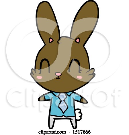 Cute Cartoon Rabbit in Shirt and Tie by lineartestpilot