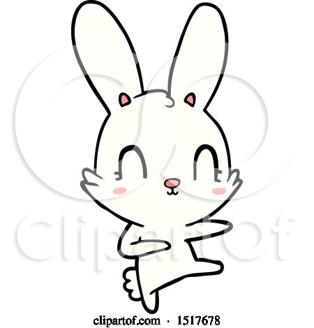 Cute Cartoon Rabbit Dancing by lineartestpilot