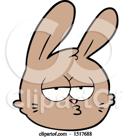 Cartoon Jaded Rabbit Face by lineartestpilot
