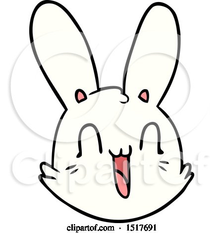 Cartoon Crazy Happy Bunny Face by lineartestpilot