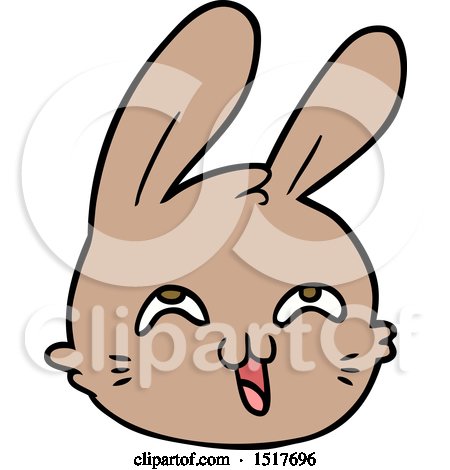 Cartoon Happy Rabbit Face by lineartestpilot