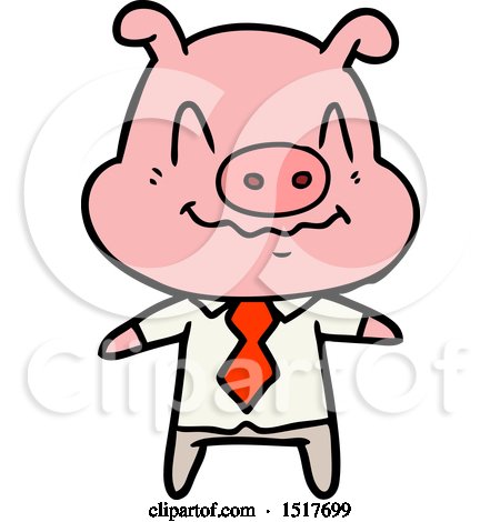 Nervous Cartoon Pig Boss by lineartestpilot