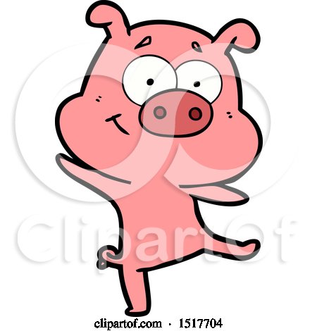 Happy Cartoon Pig Dancing by lineartestpilot