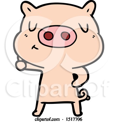 Cartoon Content Pig by lineartestpilot
