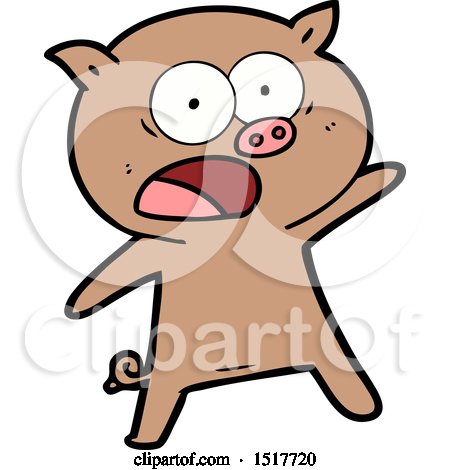 Cartoon Pig Shouting by lineartestpilot