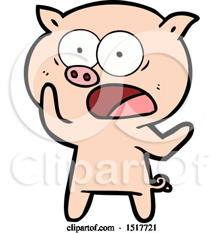 Cartoon Pig Shouting by lineartestpilot