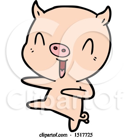 Cartoon Pig Dancing by lineartestpilot