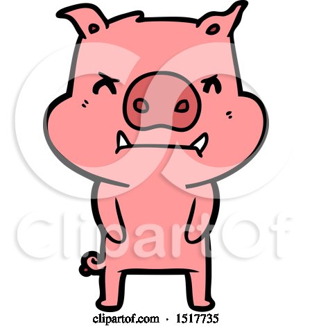 Angry Cartoon Pig by lineartestpilot