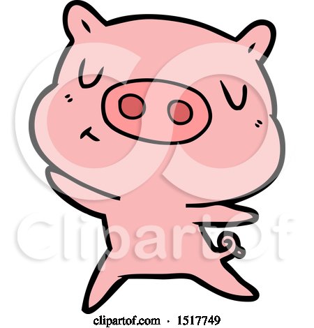 Cartoon Content Pig by lineartestpilot