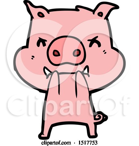 Angry Cartoon Pig by lineartestpilot