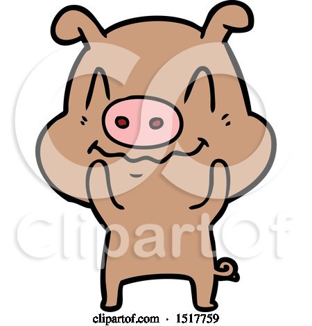 Nervous Cartoon Pig by lineartestpilot