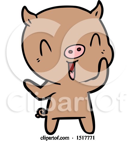 Happy Cartoon Pig by lineartestpilot