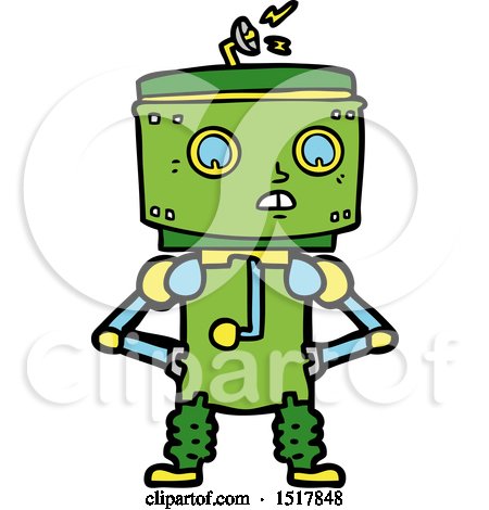 Cartoon Robot with Hands on Hips by lineartestpilot
