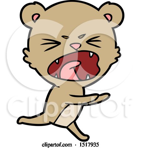 Angry Cartoon Bear Shouting by lineartestpilot