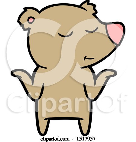 Happy Cartoon Bear Shrugging Shoulders by lineartestpilot