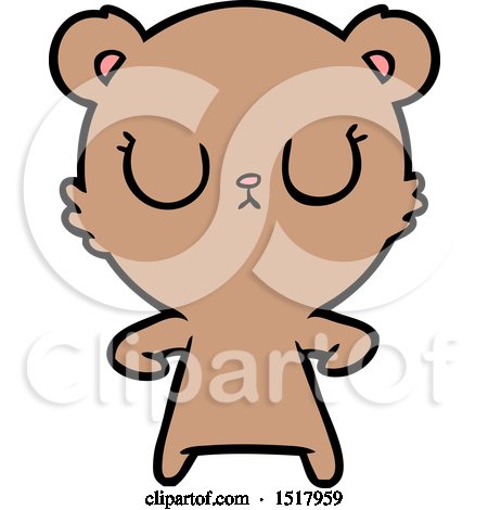 Peaceful Cartoon Bear Cub by lineartestpilot
