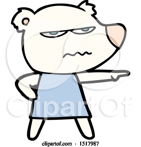 Cartoon Angry Bear Polar Girl Pointing by lineartestpilot
