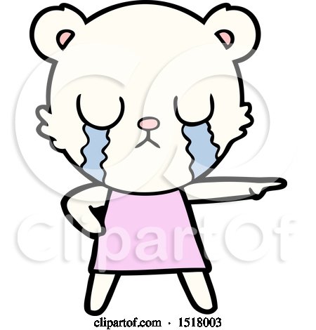 Crying Polar Bear in Dress Pointing by lineartestpilot